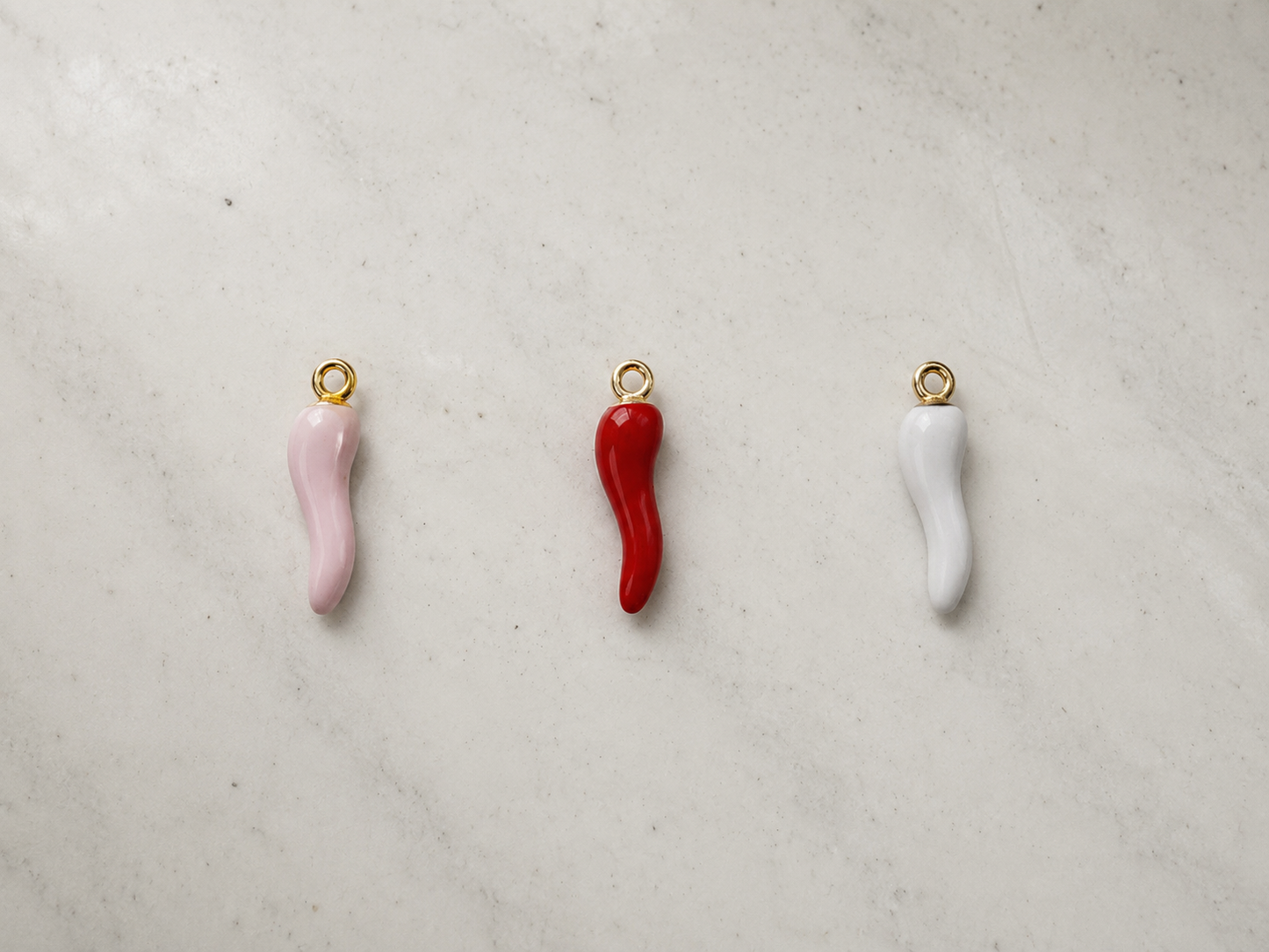 Enamel Cornicello Charm - Gold Plated