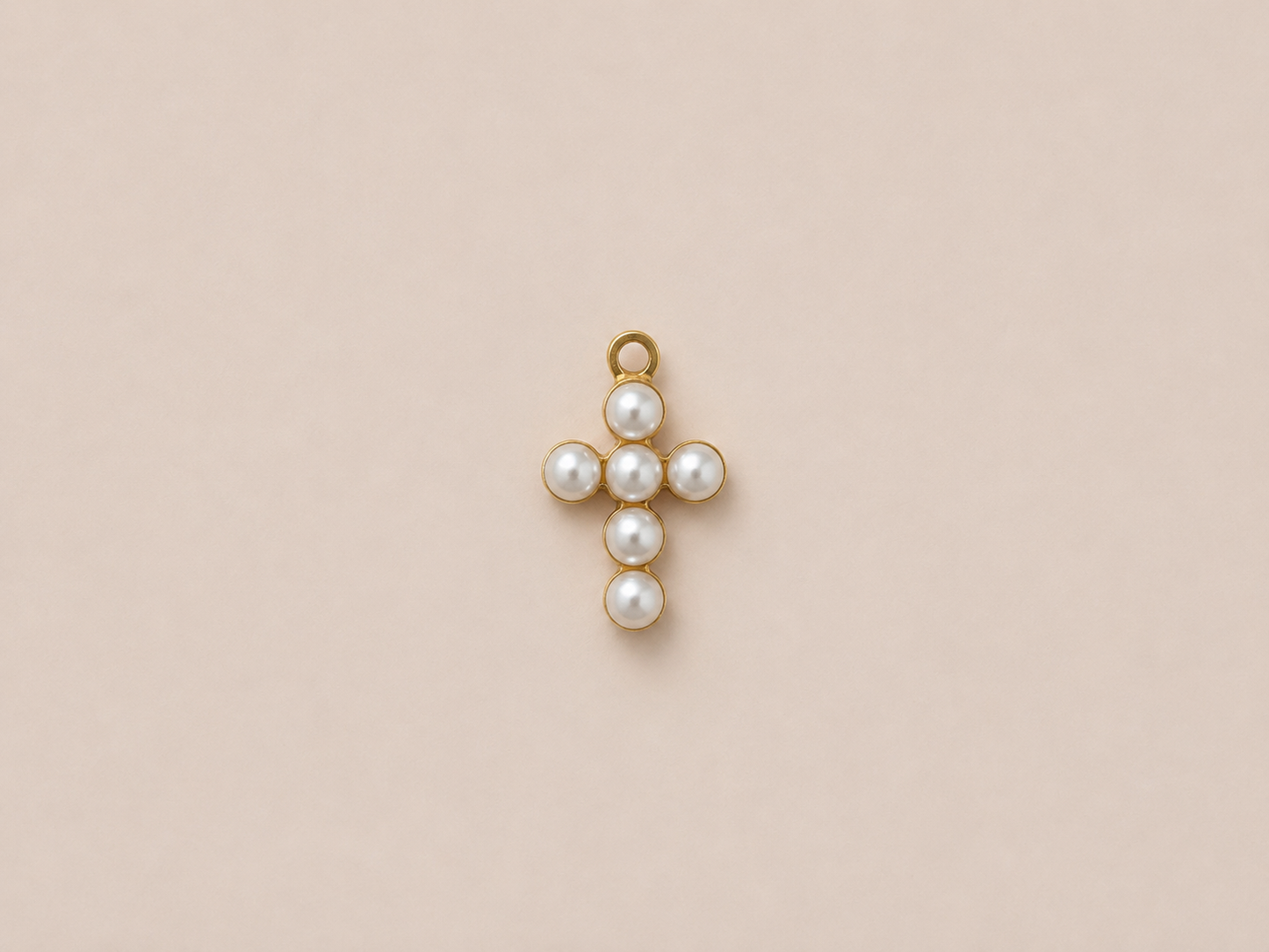 Pearl Cross Charm
