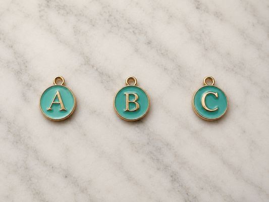 Blue/Gold Initial Charm