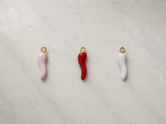 Enamel Cornicello Charm - Gold Plated