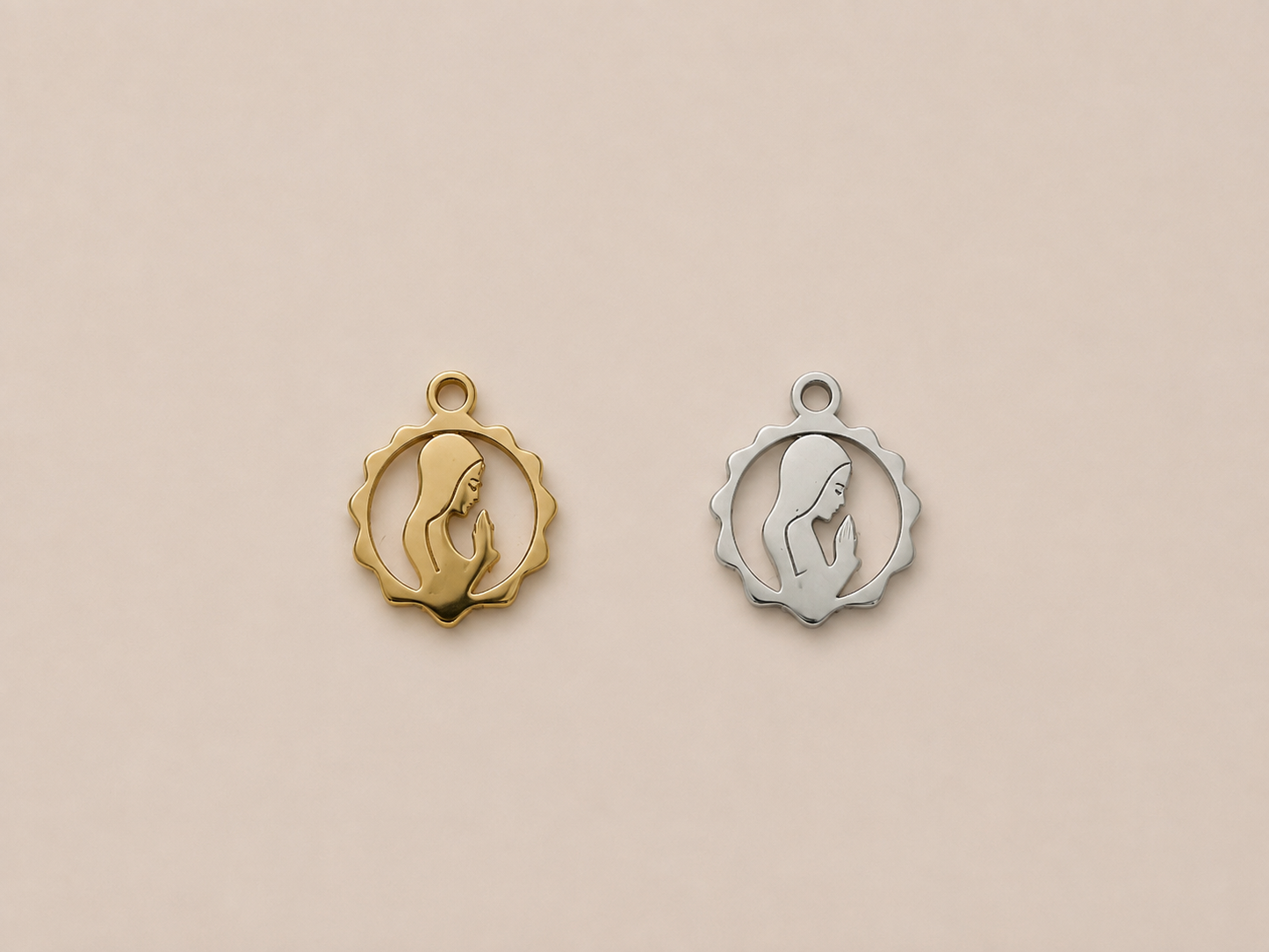 Mother Mary Charm - Gold/Silver