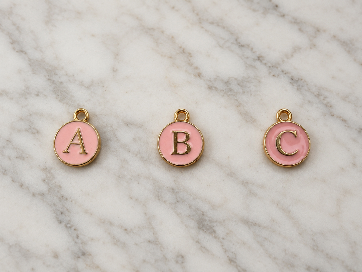Pink/Gold Initial Charm
