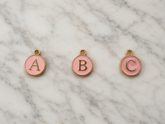 Pink/Gold Initial Charm