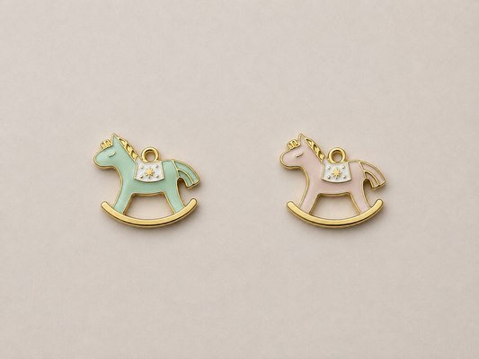 Rocking Horse Charm - Gold