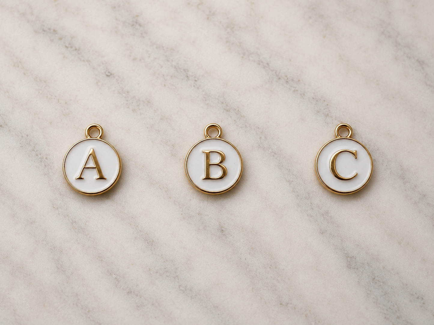 White/Gold Initial Charm