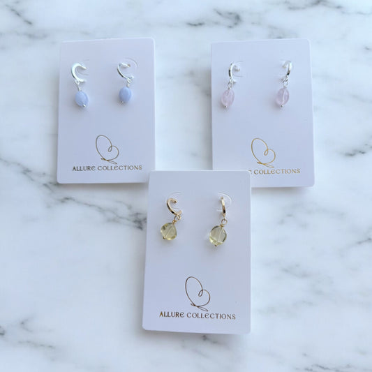 Gemstone Drop Huggies