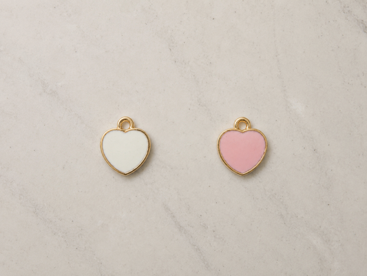 Heart Enamel Charm - Gold Plated