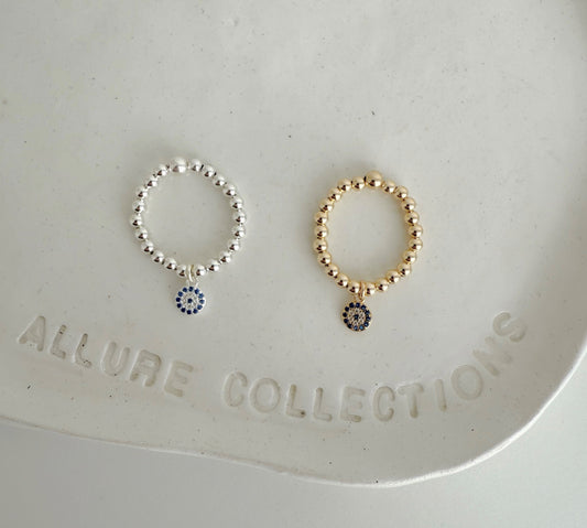 Evil Eye Charm Ring